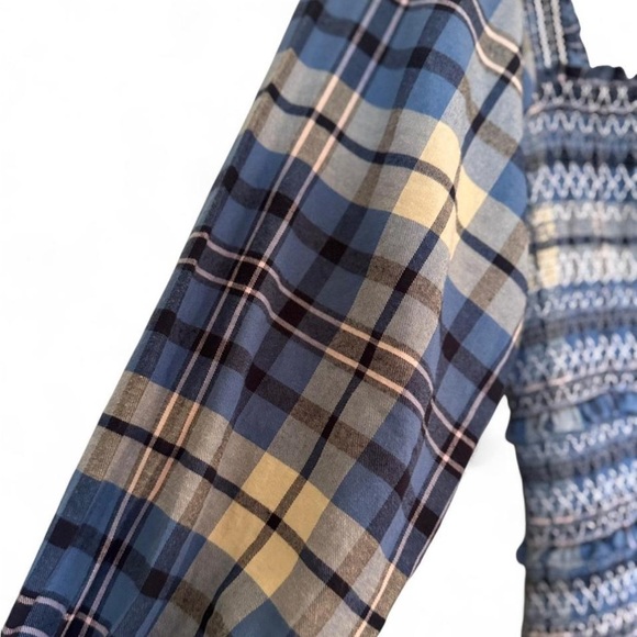 LoveShackFancy Blue Plaid Puff Sleeve Dress - Picture 3 of 9